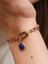 Blue Engravable Mini Medallion Charm - 14k gold plating