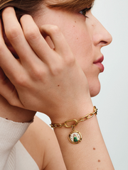 Scarab Beetle Medallion Charm - 14k gold plating