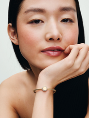 Engravable Sparkling Button Charm - 14k gold plating