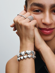 Row of Hearts Ring - Sterling silver