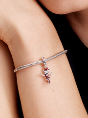 Minnie Mouse Ice Skating Dangle Charm - Sterling silver