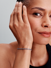 Sparkling Blue Tennis Bracelet - Sterling silver
