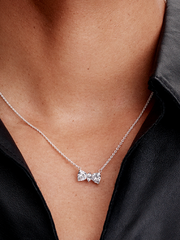 Sparkling Bow Necklace - Sterling silver