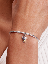 Happy Girl Dangle Charm - Sterling silver, 14k gold plating