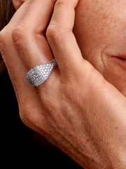 Pavé Square Cocktail Ring - Sterling silver