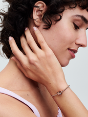 FINAL SALE - Radiant Heart & Floating Stone Charm - 14k rose gold plating