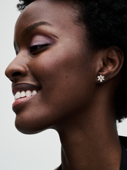 Sparkling Herbarium Cluster Stud Earrings - 14k gold plating