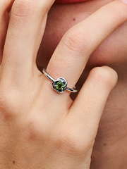 August Birthstone Eternity Circle Ring - Sterling silver