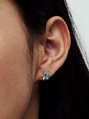 Sparkling Herbarium Cluster Stud Earrings - Sterling silver