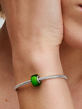 Green Mini Murano Glass Charm - Sterling silver