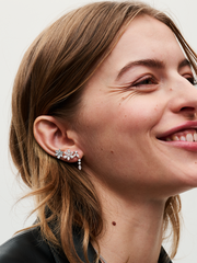 Sparkling Herbarium Cluster Stud Earrings - Sterling silver