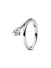 FINAL SALE - Pandora Nova 14k White Gold Lab-grown Diamond Asymmetric Ring - 0.50 ct TW, 14k white gold