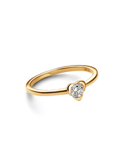 Pandora Talisman 14k Gold Lab-grown Diamond Heart Ring - 0.25 ct TW, 14k gold