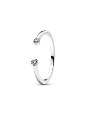 Pandora Era Lab-Grown Diamond White Gold Open and Trio Ring Set