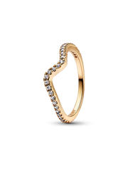 Sparkling Eternity and Wave Ring Set