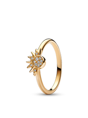Celestial Sparkling Sun and Moon Ring Set