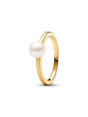 Treated Freshwater Cultured Pearl Ring - 14k gold plating