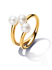 Treated Freshwater Cultured Pearl Open Ring - 14k gold plating