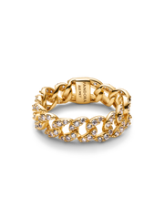 Pavé Cuban Chain Ring - 14k gold plating