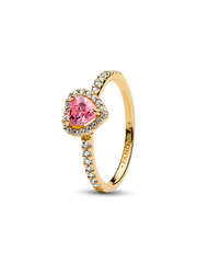Elevated Pink Heart Ring - 14k gold plating