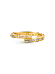 FINAL SALE - Sparkling Overlapping Ring - 14k gold plating