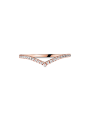 Sparkling Wishbone Ring - 14k rose gold plating
