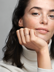 Sparkling Wishbone Heart Ring - 14k rose gold plating