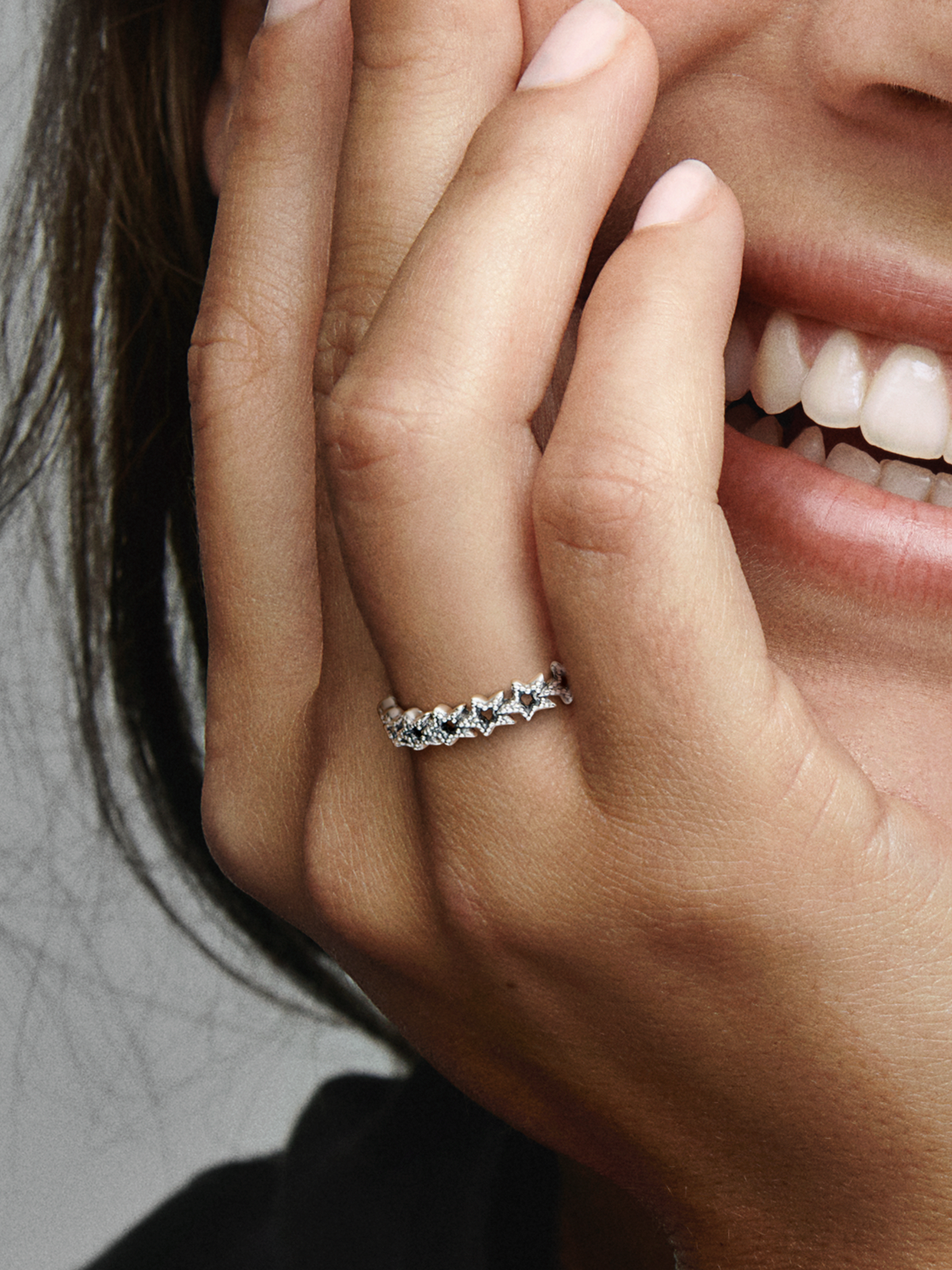 Band of Asymmetric Stars Ring - Sterling silver