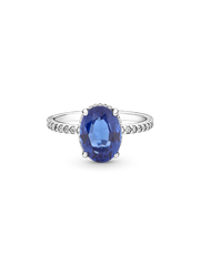 Sparkling Statement Halo Ring - Sterling silver