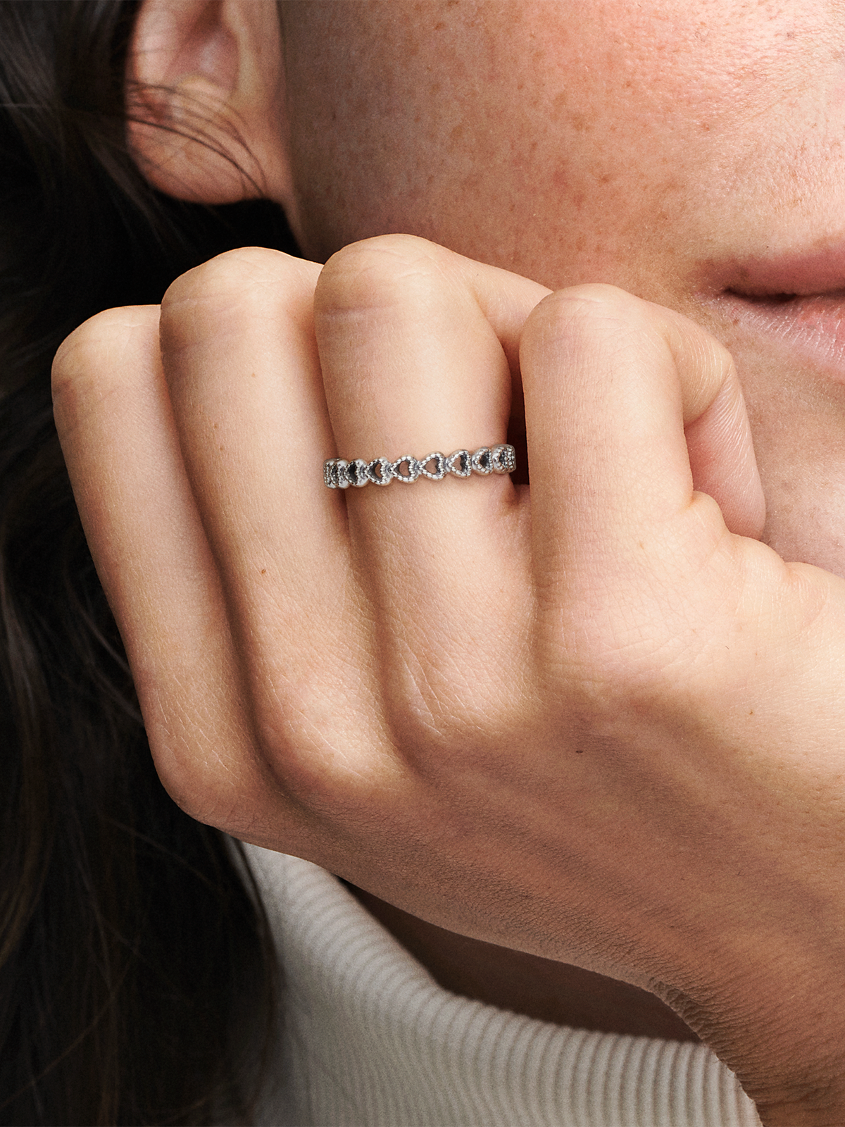 Band of Hearts Ring - Sterling silver
