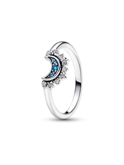 Celestial Sparkling Sun and Moon Ring Set