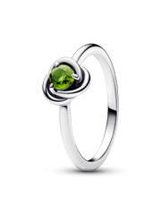 August Birthstone Eternity Circle Ring - Sterling silver