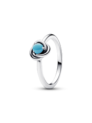 December Turquoise Blue Eternity Circle Ring - Sterling silver