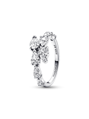 Sparkling Overlapping Band Ring - Sterling silver