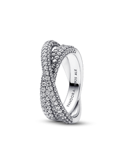 Pandora Timeless Pavé Crossover Dual Band Ring - Sterling silver
