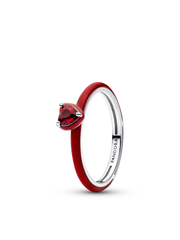 Red Chakra Heart Ring - Sterling silver