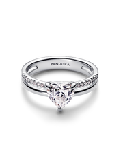 Double Band Heart Ring - Sterling silver