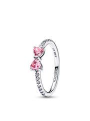Sparkling Pink Bow Ring Set
