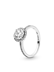 True Elegance Round Halo Ring Set