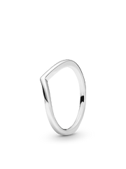 Sparkling Wishbone Heart Ring Set