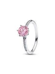 Pink Sparkling Crown Ring - Sterling silver