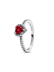 Red Sparkling Heart Tennis Jewelry Set