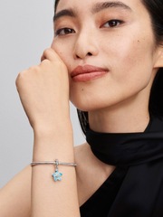 Blue Blossom Dangle Charm - Sterling silver