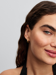 Twisted Triangle Small Hoop Earrings - 14k gold plating