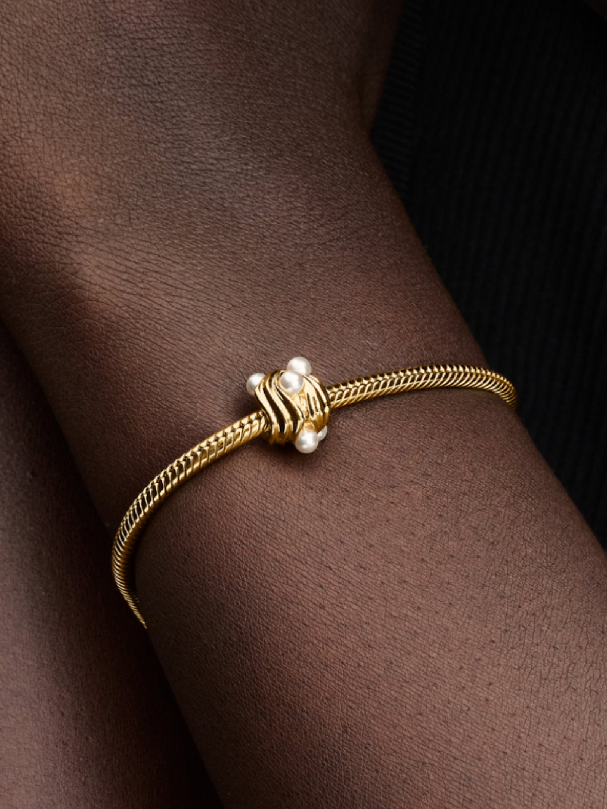 Abstract Waves Charm - 14k gold plating