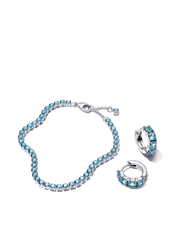 Sparkling Light Blue Tennis Jewelry Set