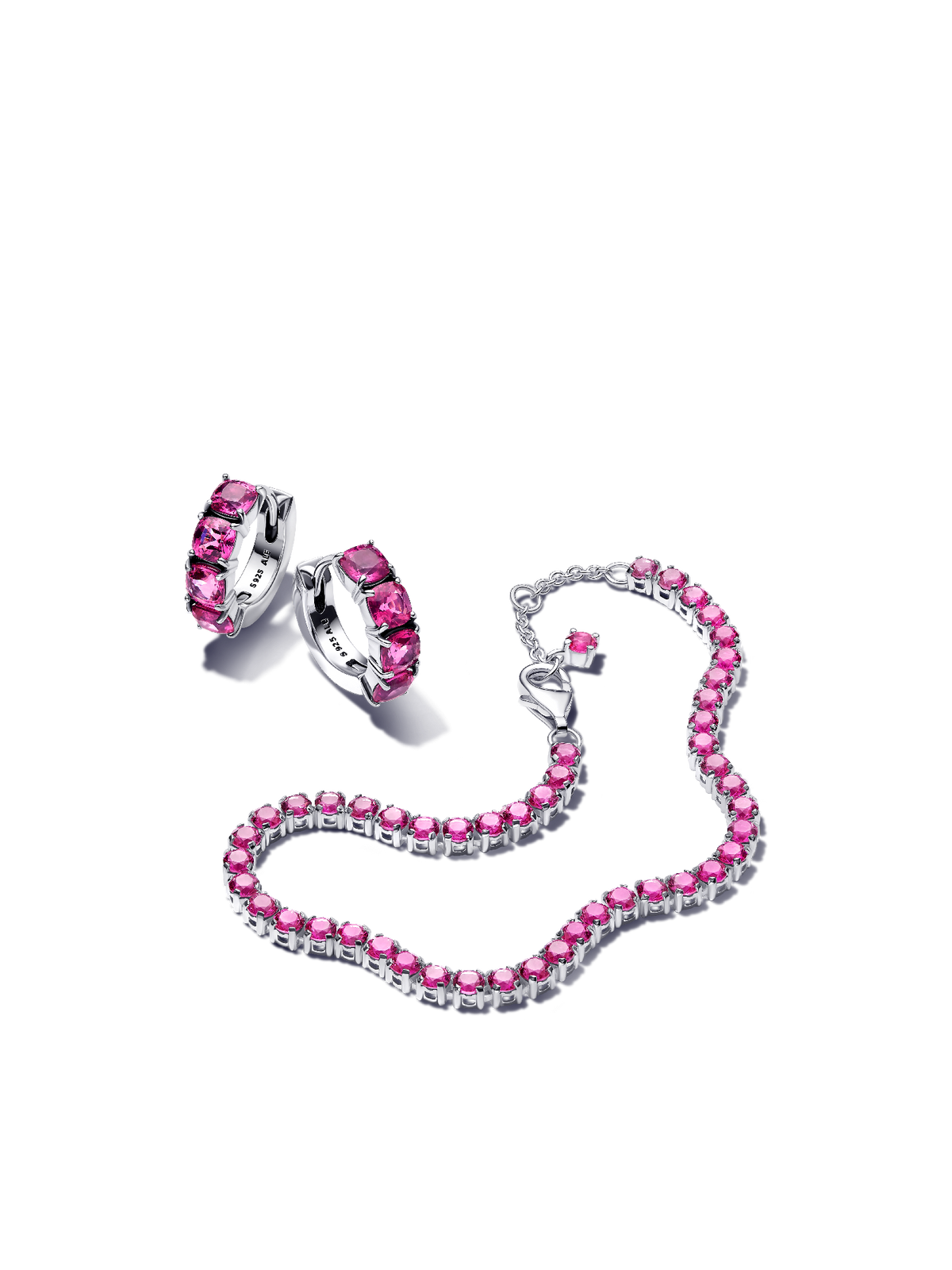 Sparkling Pink Tennis Jewelry Set