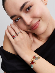 Disney Beauty and the Beast Enchanted Rose Snake Chain Bracelet - 14k gold plating