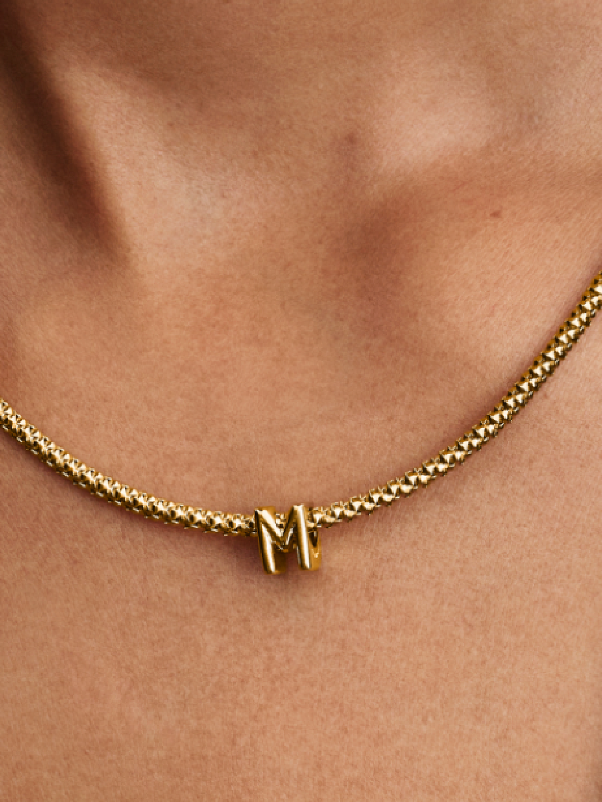 Letter M Alphabet Charm - 14k gold plating