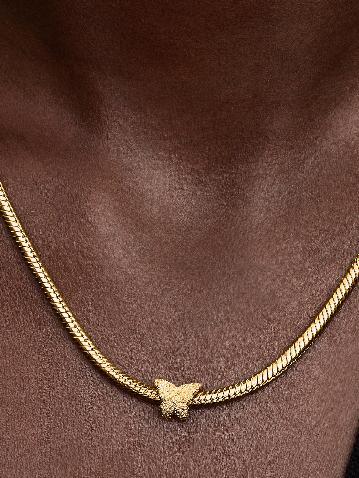 Textured Butterfly Mini Charm - 14k gold plating